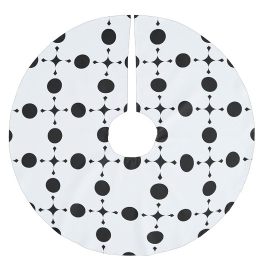 Schwarze Polka-Punkte, Polka-Dot-Muster, Punkte, g Polyester Weihnachtsbaumdecke (Vorderseite)