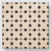 Schwarze Polka-Punkte, Polka-Dot-Muster, Punkte, g Steinuntersetzer (Vorderseite)