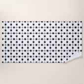 Schwarze Polka-Punkte, Polka-Dot-Muster, Punkte, g Strandtuch (Vorderseite)