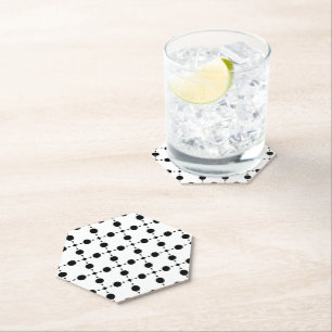 Schwarze Polka-Punkte, Polka-Dot-Muster, Punkte, g Untersetzer