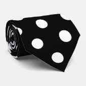 Schwarze Polkapunkt-Krawatte Krawatte (Gerollt)