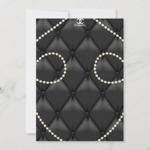 Schwarze Polsterperlen Elegante Einladung