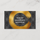 Schwarze Polsterung | Goldfolie gebürstet Visitenkarte (Rückseite)