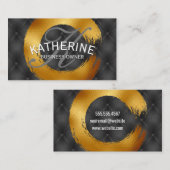 Schwarze Polsterung | Goldfolie gebürstet Visitenkarte (Vorne/Hinten)