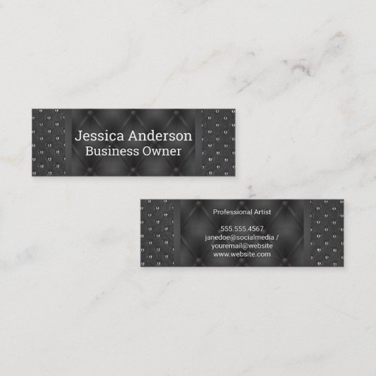 Schwarze Polsterung | Luxus Mini Visitenkarte (Vorne/Hinten)