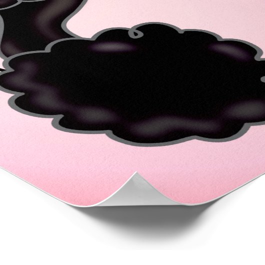 SCHWARZE POODLE-SITZUNG POSTER (Ecke)