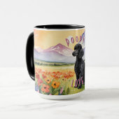 Schwarze Poodle-Tasse, individuell anpassbarer Son Tasse (Vorderseite Links)
