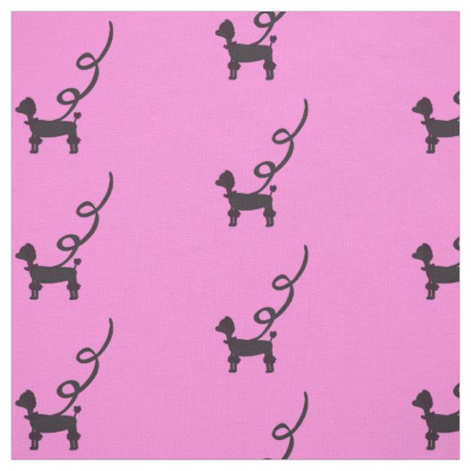 Schwarze Poodles Muster Stoff (Muster)
