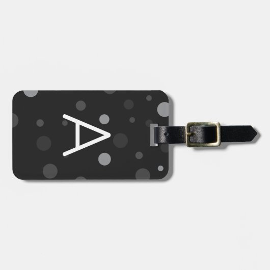 Schwarze Pop Punkte Gepäckanhänger (Vorderseite horizontal)