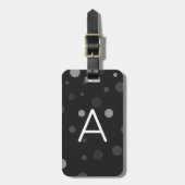 Schwarze Pop Punkte Gepäckanhänger (Vorderseite vertikal)