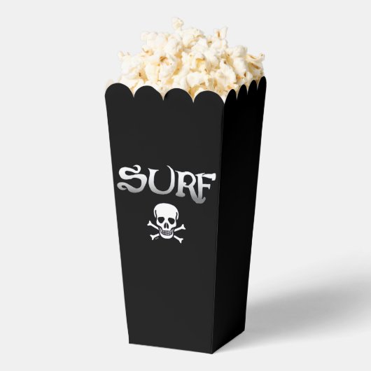 Schwarze Popcorn-Boxen für Surf und Skull Geschenkschachtel (Geplatzt)