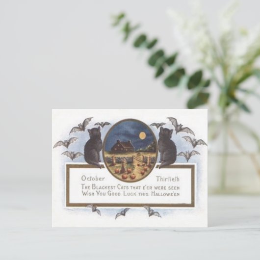 Schwarze Postkarte (Stehend Vorderseite)