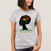 Schwarze Power Afro-Frau Juneteenth-Ästhetik T-Shirt (Vorderseite)