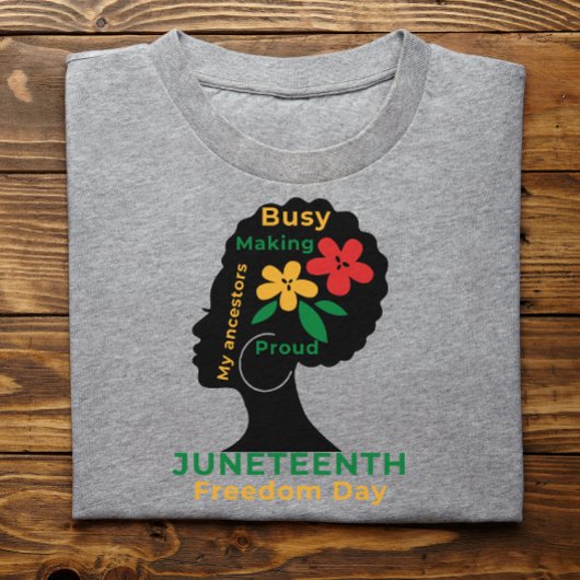 Schwarze Power Afro-Frau Juneteenth-Ästhetik T-Shirt