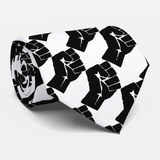 Schwarze Power-Faust-Mode Krawatte (Gerollt)