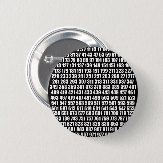 Schwarze Primzahlen Button (Vorne & Hinten)