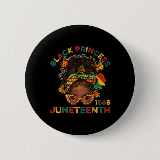 Schwarze Prinzen Juneteenth 1865 Geschichtsmonat M Button (Vorderseite)