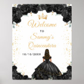 Schwarze Prinzessin Quinceañera Willkommen Poster (Vorne)