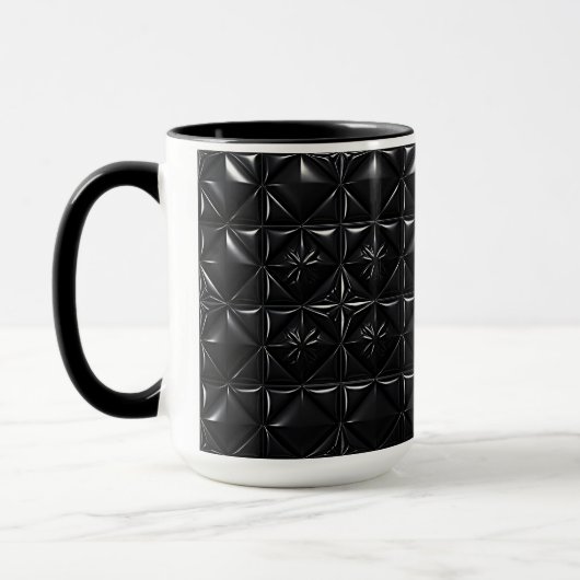 Schwarze Prismen-Textur  Tasse (Links)