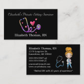 Schwarze Privatsitze Visitenkarte (Vorne/Hinten)