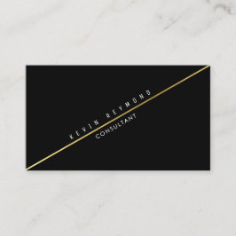 Schwarze pro Visitenkarte mit diagonaler Goldlinie