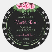 Schwarze Produktkennzeichnungen, grüne und rosa Ro