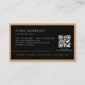 Schwarze professionelle Holz-QR-Code Visitenkarte (Rückseite)