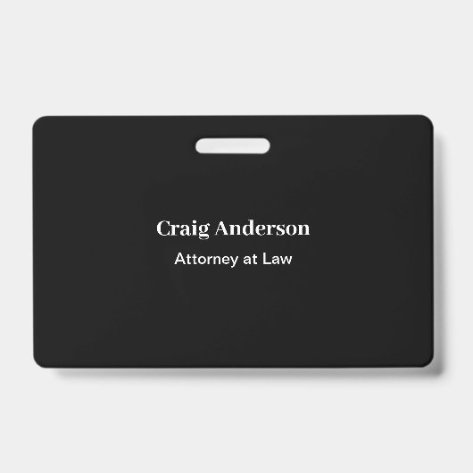 Schwarze professionelle schlichte moderne elegante ausweis (Vorderseite)