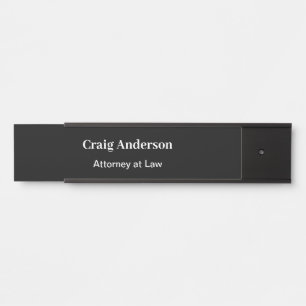Schwarze professionelle schlichte moderne elegante türschild
