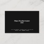 Schwarze professionelle Visitenkarte (Rückseite)