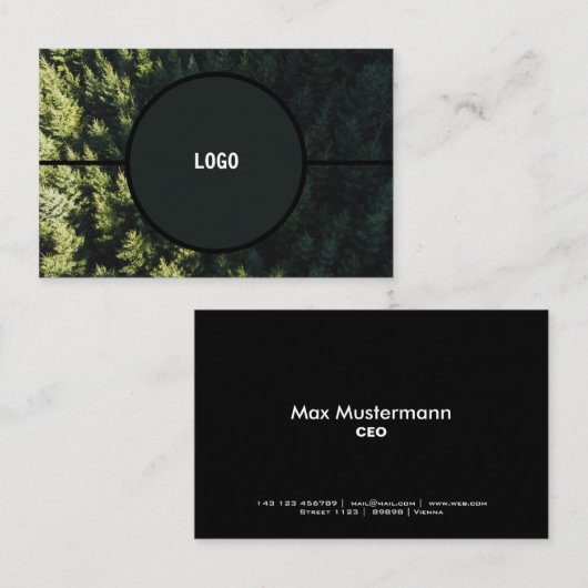 Schwarze professionelle Visitenkarte (Vorne/Hinten)