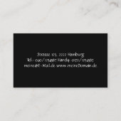 Schwarze professionelle Visitenkarte mit LOGO (Rückseite)