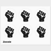 Schwarze Protestfaust Runder Aufkleber (Blatt)