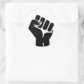 Schwarze Protestfaust Runder Aufkleber (Tasche)
