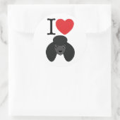 Schwarze Pudel-Aufkleber Runder Aufkleber (Tasche)