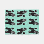 Schwarze Pudel-Druck-Minzen-Fleece-Decke Fleecedecke (Vorderseite (Horizontal))