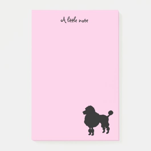 Schwarze PudelhundeSilhouette Post-it Klebezettel (Vorderseite)