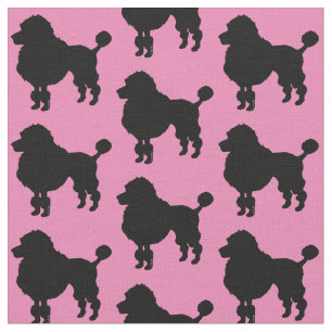 Schwarze PudelhundeSilhouette Stoff