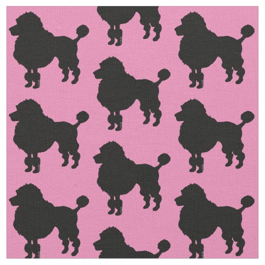 Schwarze PudelhundeSilhouette Stoff (Nahaufnahme)