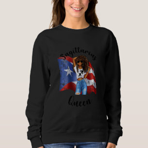 Schwarze puerto-ricanische Schütze-Königin afrikan Sweatshirt