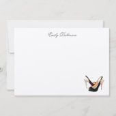 Schwarze Pumps Persönliche Mitteilungskarten (Vorderseite)