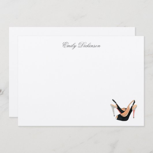 Schwarze Pumps Persönliche Mitteilungskarten (Vorne/Hinten)