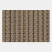 Schwarze Punkt Zickzack Streifen Imitate Braun Kra Geschenkpapier Set (Vorderseite 3)