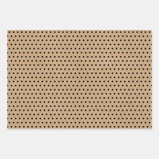 Schwarze Punkt Zickzack Streifen Imitate Braun Kra Geschenkpapier Set (Vorderseite 2)