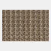 Schwarze Punkt Zickzack Streifen Imitate Braun Kra Geschenkpapier Set (Vorderseite)