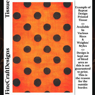 Schwarze Punkte auf Orange Wiederholungsdesign DW2 Seidenpapier