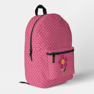 Schwarze Punkte auf rosa mit Ladybugs Bedruckter Rucksack