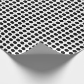 Schwarze Punkte auf weißem Wrackpapier Geschenkpapier (Ecke)