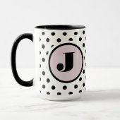Schwarze Punkte benutzerdefinierte Monogramm Tasse (Links)