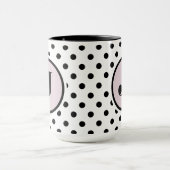 Schwarze Punkte benutzerdefinierte Monogramm Tasse (Zentrum)